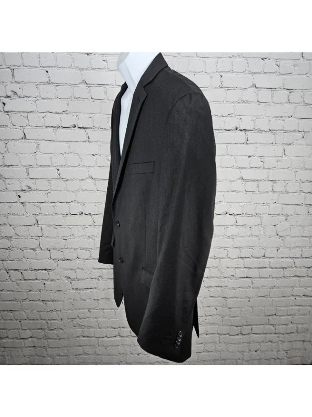 Alfani Black 100% Wool Slim Fit 2 Button Vented Notch Blazer Sport Coat 42L